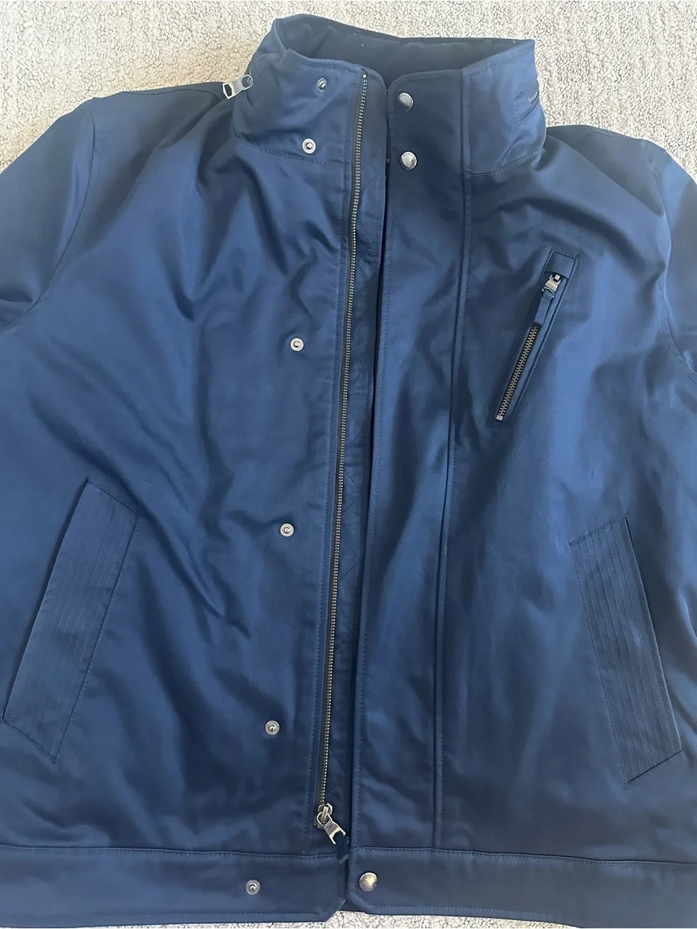 Banana Republic Water-Resistant Insulated Jacket Hidden Hood Men’s XL Navy